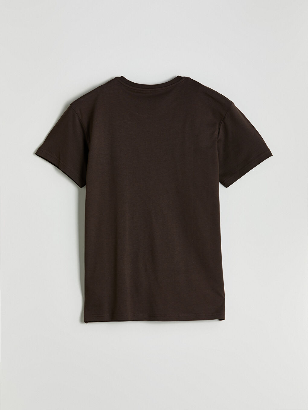 Kahverengi Bisiklet Yaka Kısa Kollu Erkek Pijama Üst-5