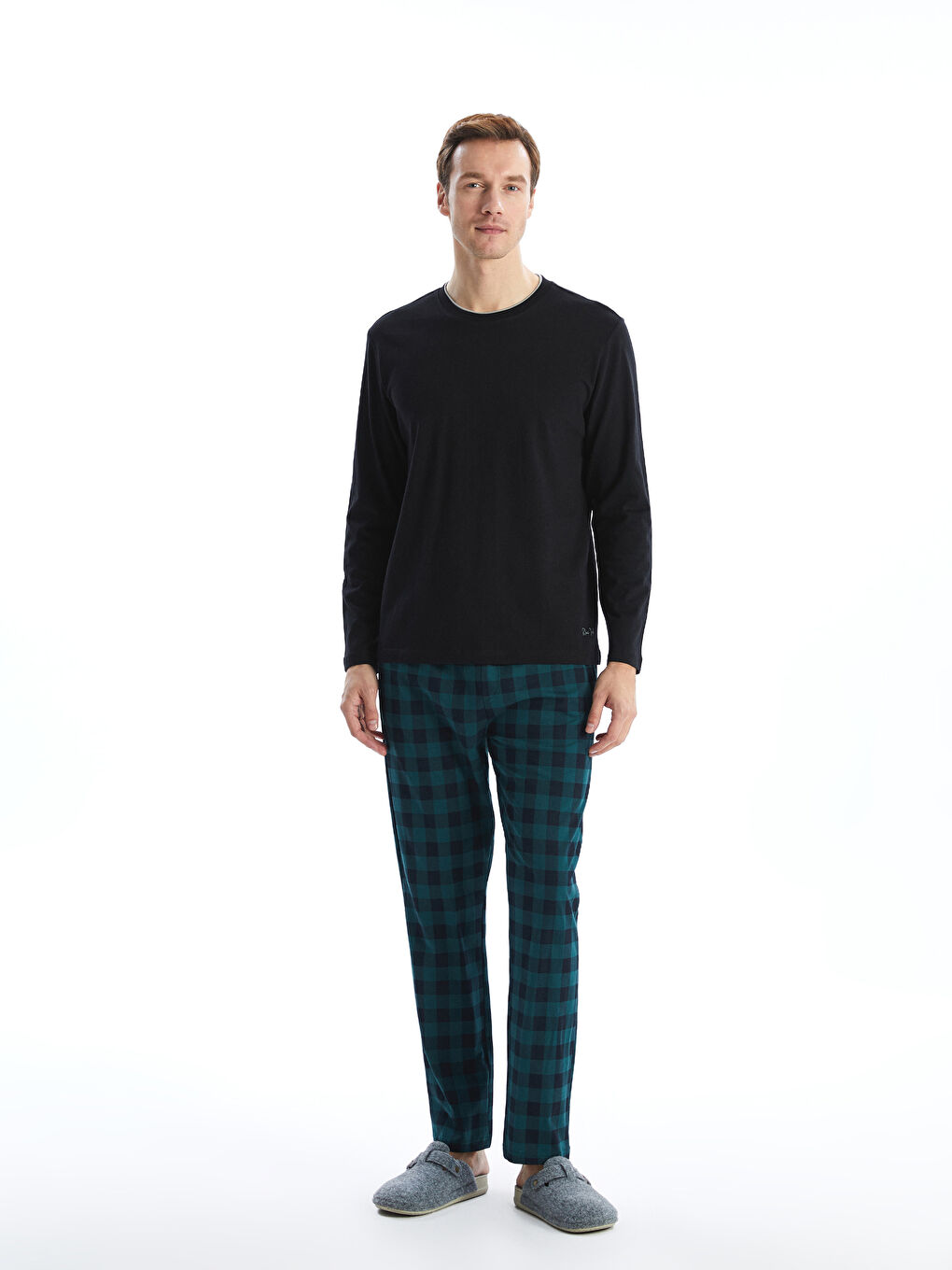 Crew Neck Long Sleeve Men's Pyjama Top -S50465Z8-CVL