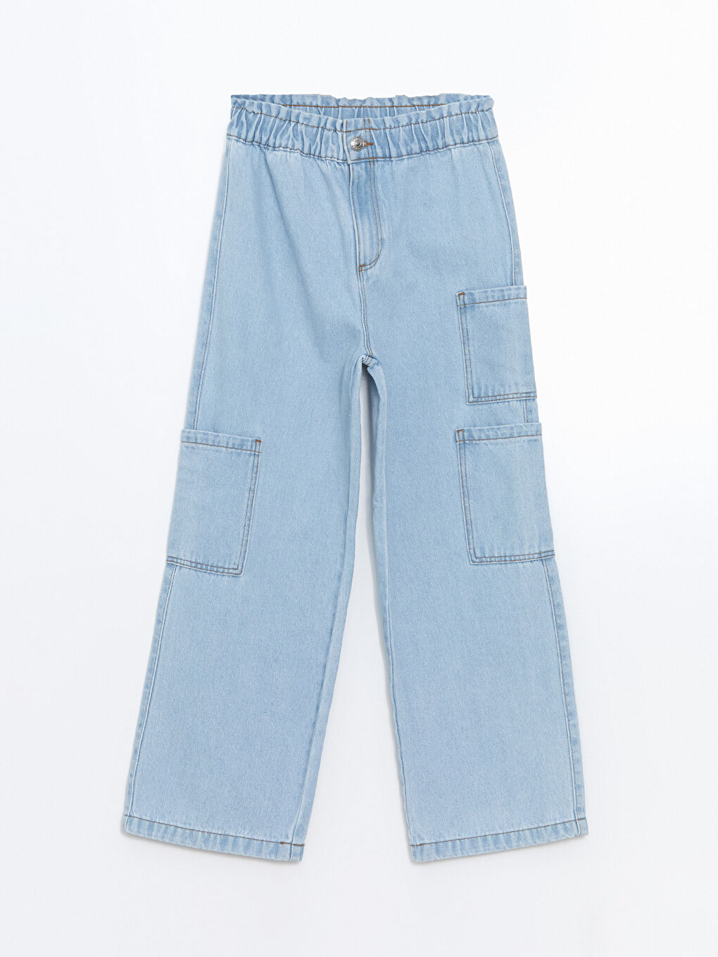 Elastic Waist Girls' Cargo Jeans -S50472Z4-311