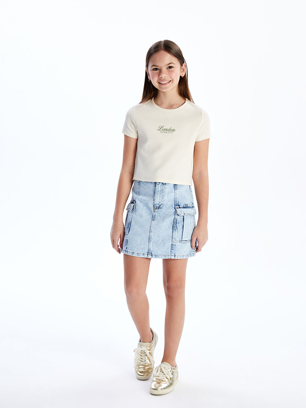 Girls Cargo Jean Skirt -S50481Z4-V2T
