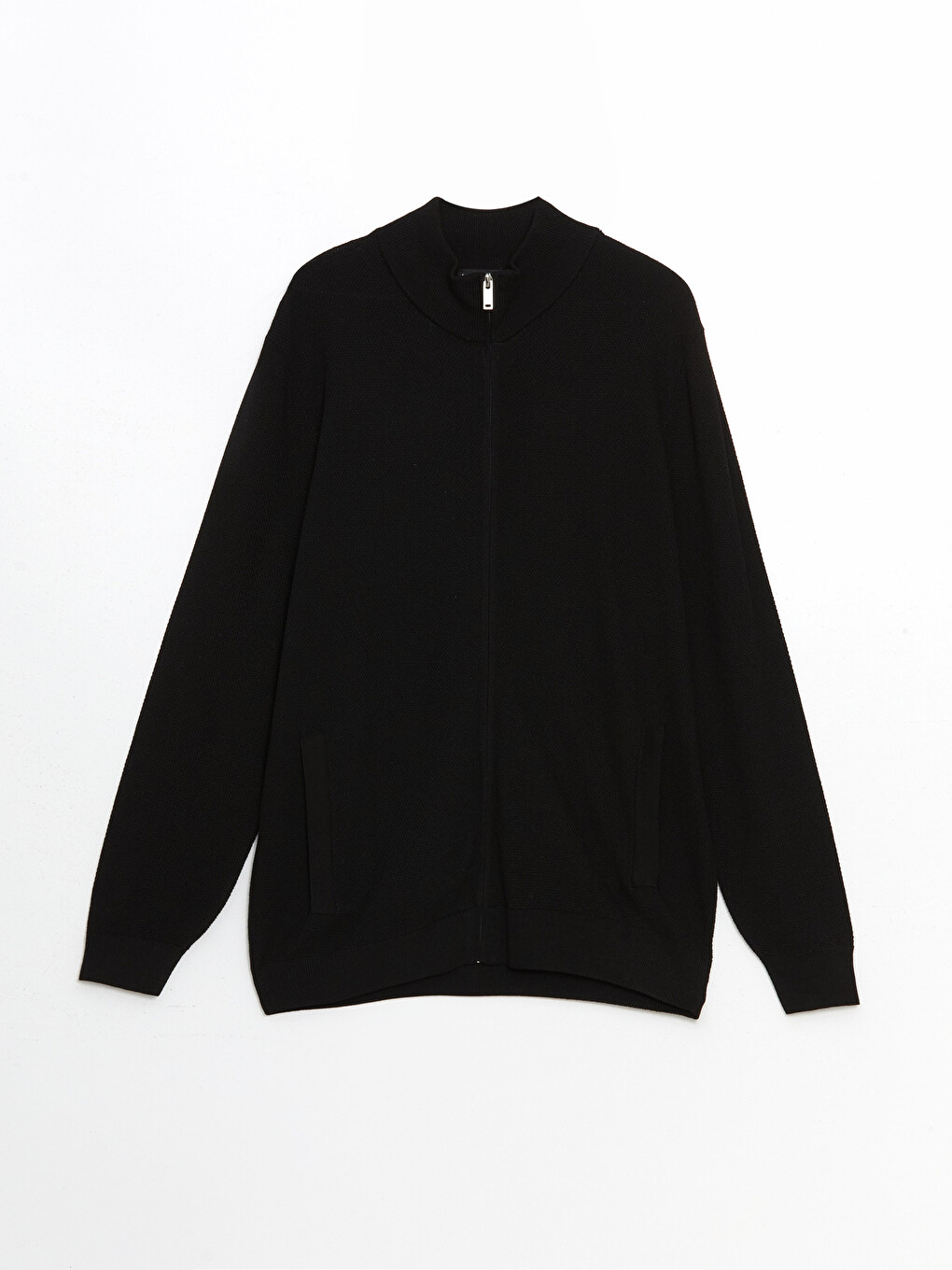 Regular Fit Funnel Neck Men's Knit Cardigan-4