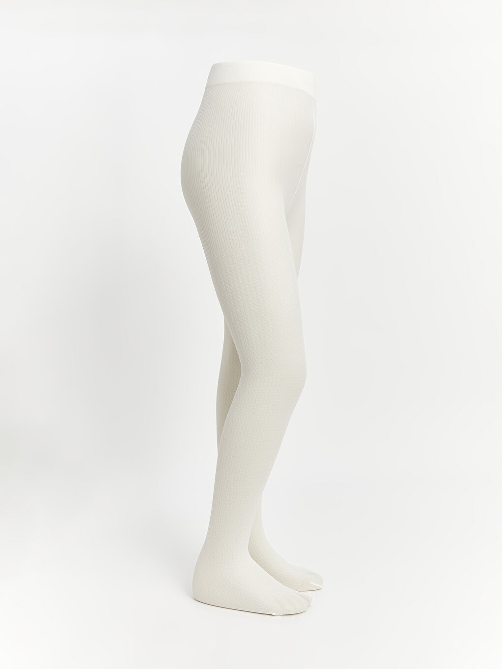 Ekru Desenli Kız Çocuk Külotlu Çorap