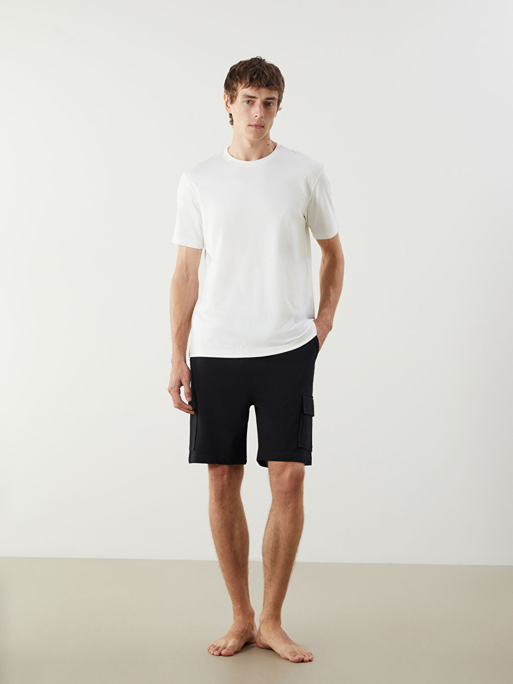Slim Fit Men's Pyjama Bottoms Shorts -S4NR42Z8-CVL