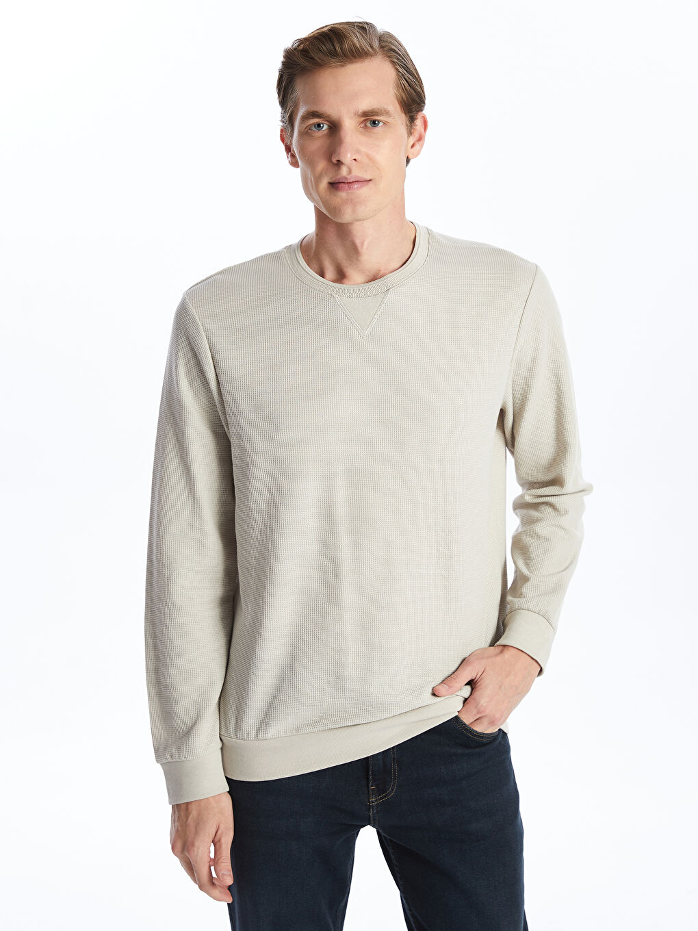 Crew Neck Long Sleeve Men's Sweatshirt -S50533Z8-YJ4