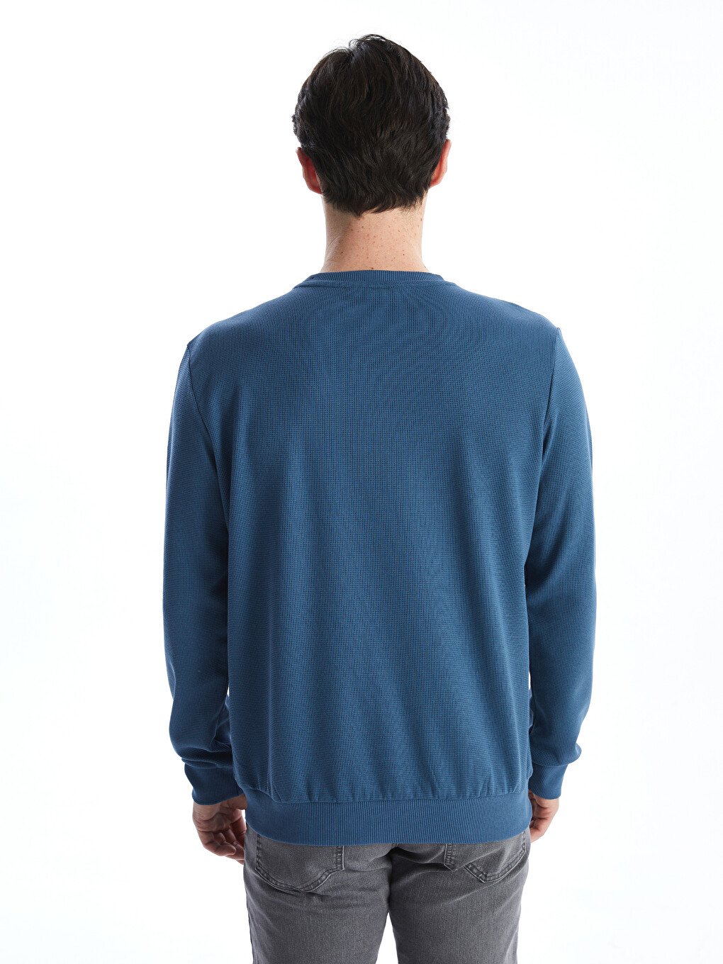 Bisiklet Yaka Uzun Kollu Erkek Sweatshirt-3