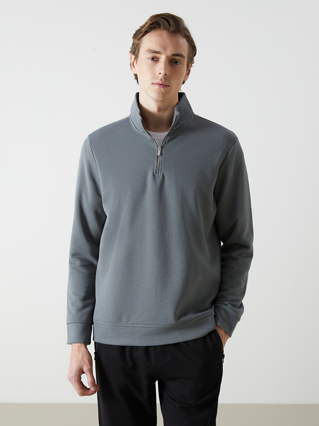 Funnel Neck Men's Sweatshirt -S50536Z8-YNT