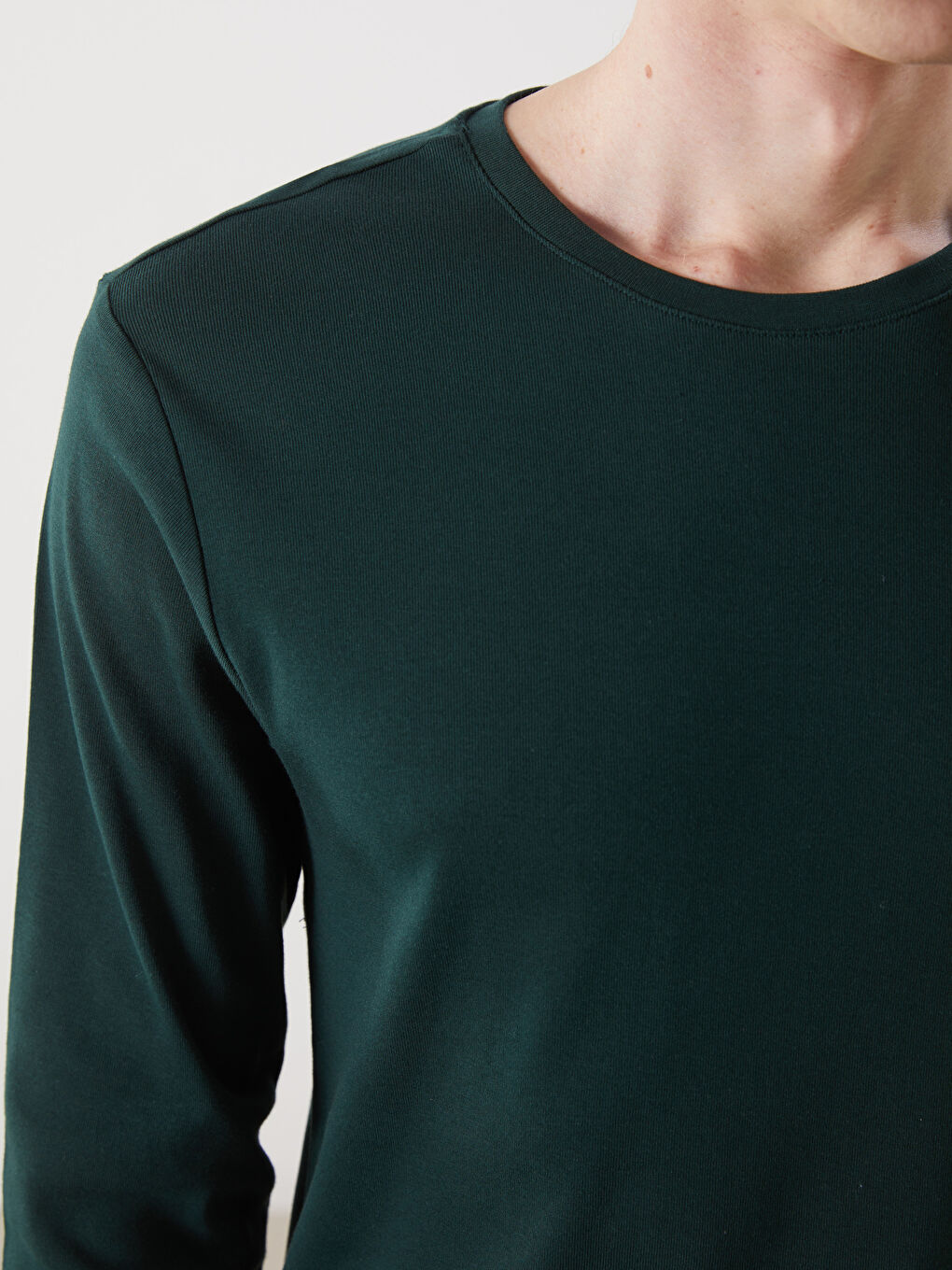 Crew Neck Long Sleeve Combed Cotton Men's T-shirt -S50538Z8-ZGZ