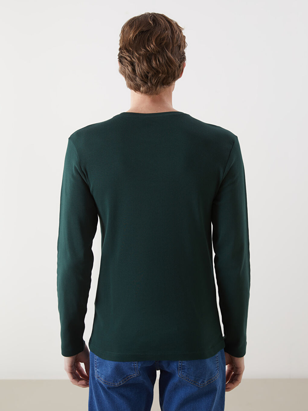 Crew Neck Long Sleeve Combed Cotton Men's T-shirt -S50538Z8-ZGZ