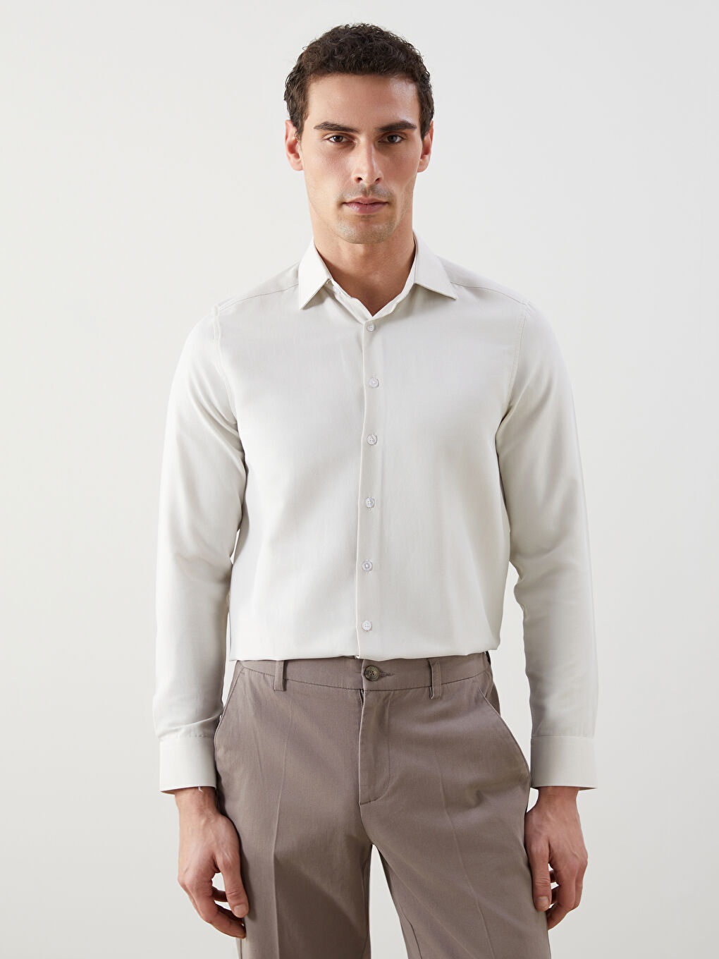 Slim Fit Long Sleeve Oxford Men's Shirt -S50570Z8-CV3
