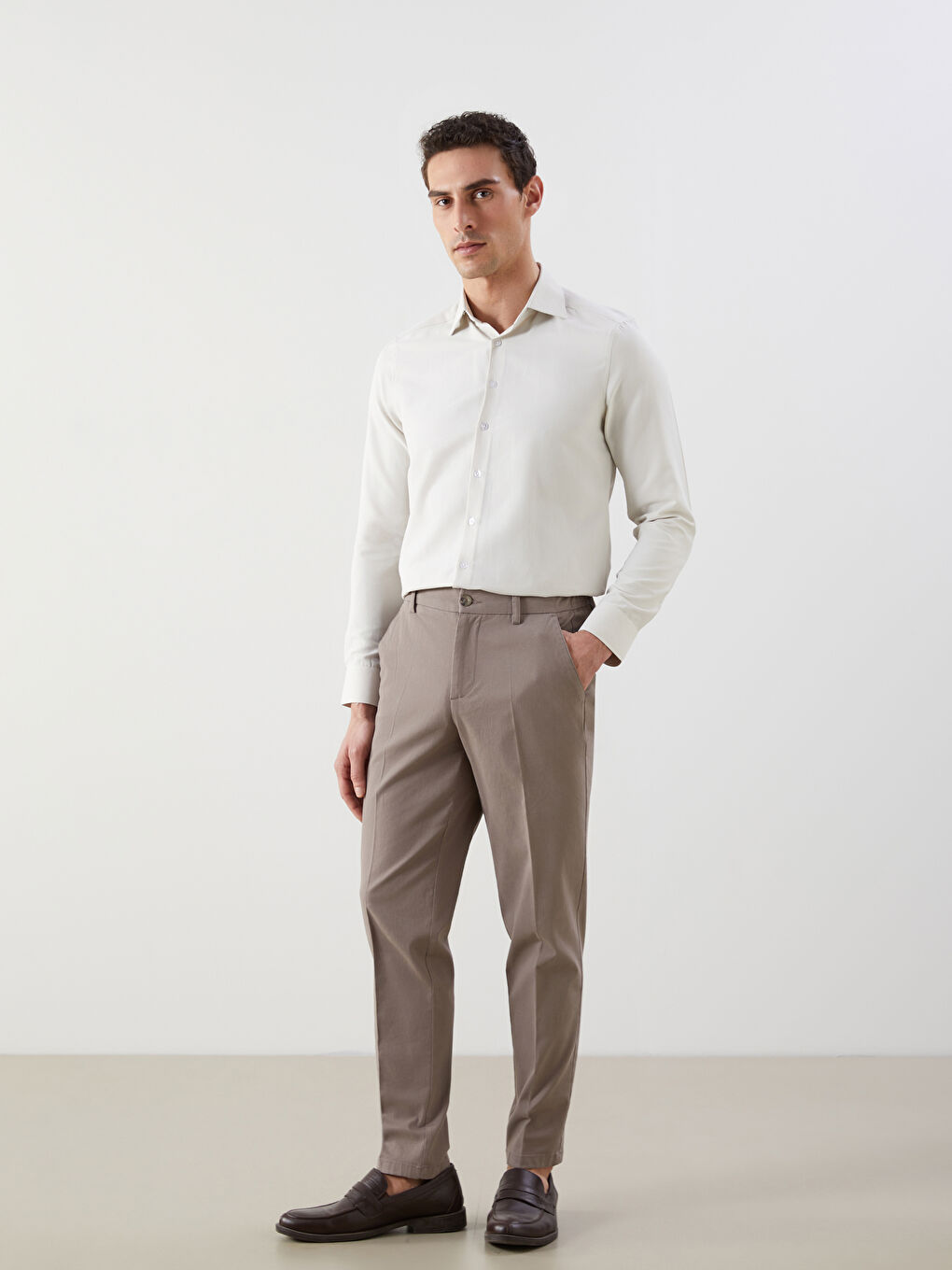 Slim Fit Long Sleeve Oxford Men's Shirt -S50570Z8-CV3