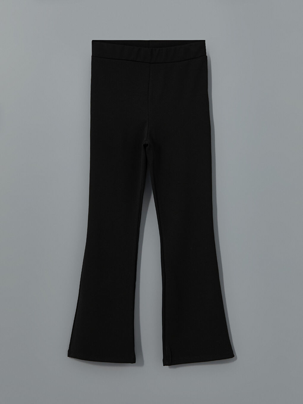 Siyah Beli Lastikli İspanyol Paça Kız Çocuk Tayt