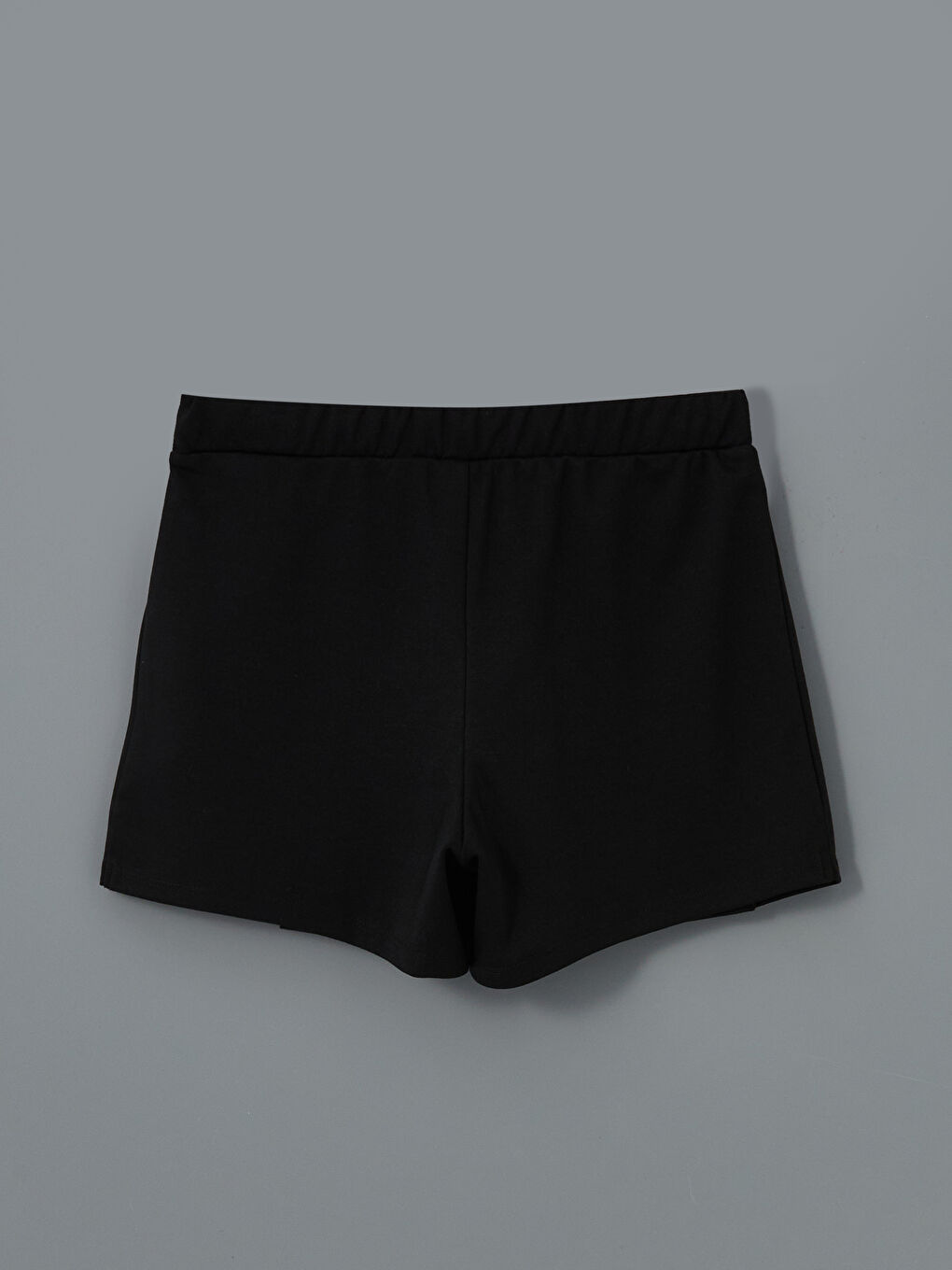 Siyah Beli Lastikli Pileli Kız Çocuk Şort Etek-2