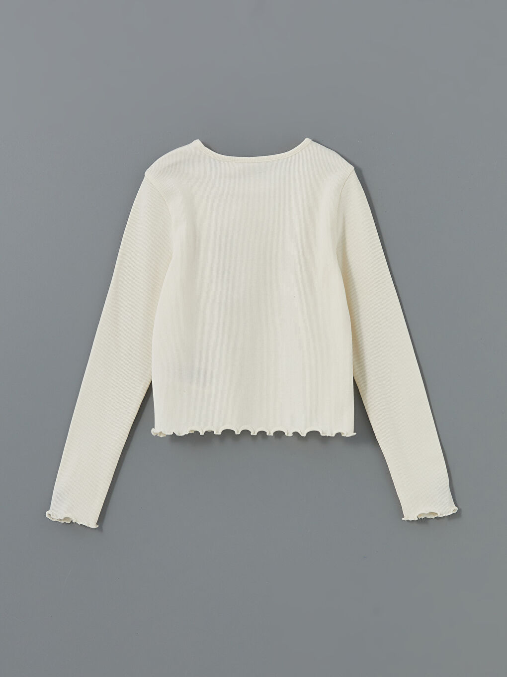 Ekru Bisiklet Yaka Minnie Mouse Baskılı Kız Çocuk Tişört-1