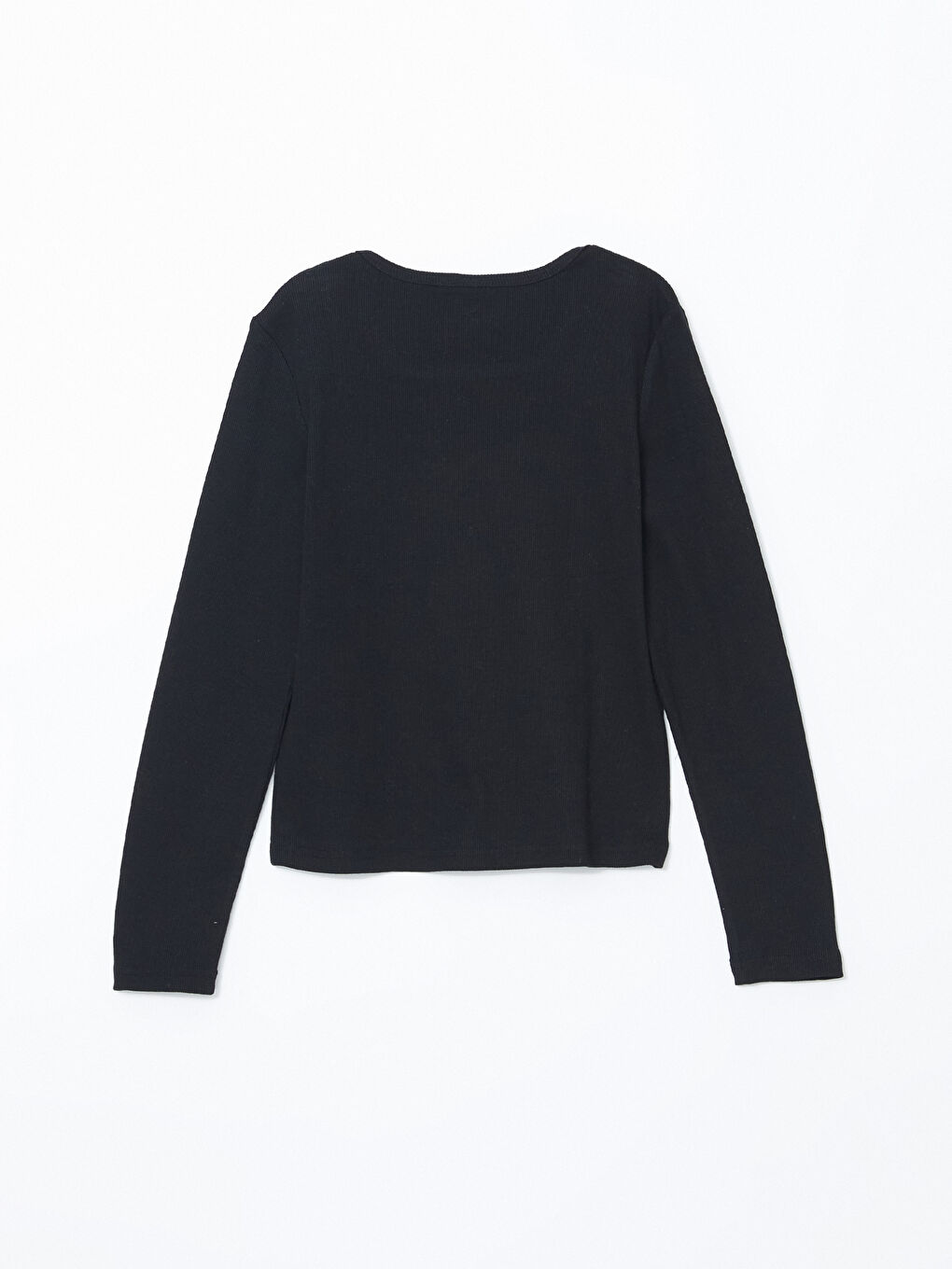 Siyah Kare Yaka Taşlı Kız Çocuk Tişört-1