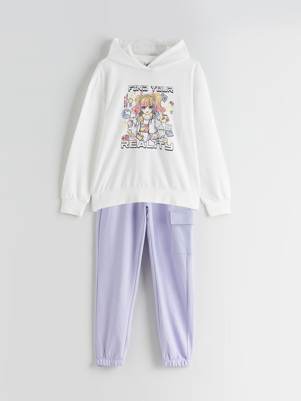 Hooded Girls' Tracksuit Set -S50655Z4-R9J