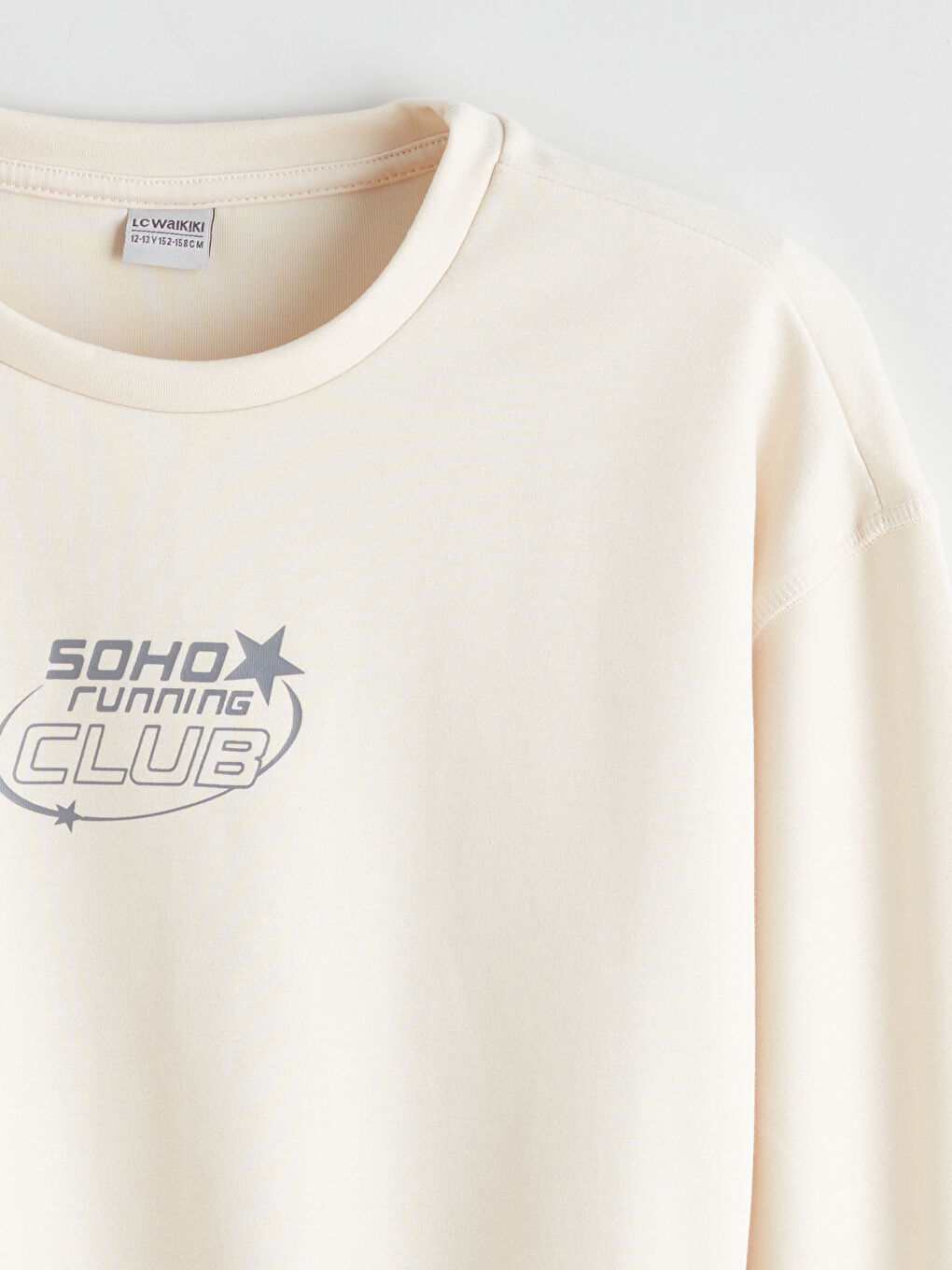 طقم رياضي للبنات بملمس ناعم وياقة دائرية-2