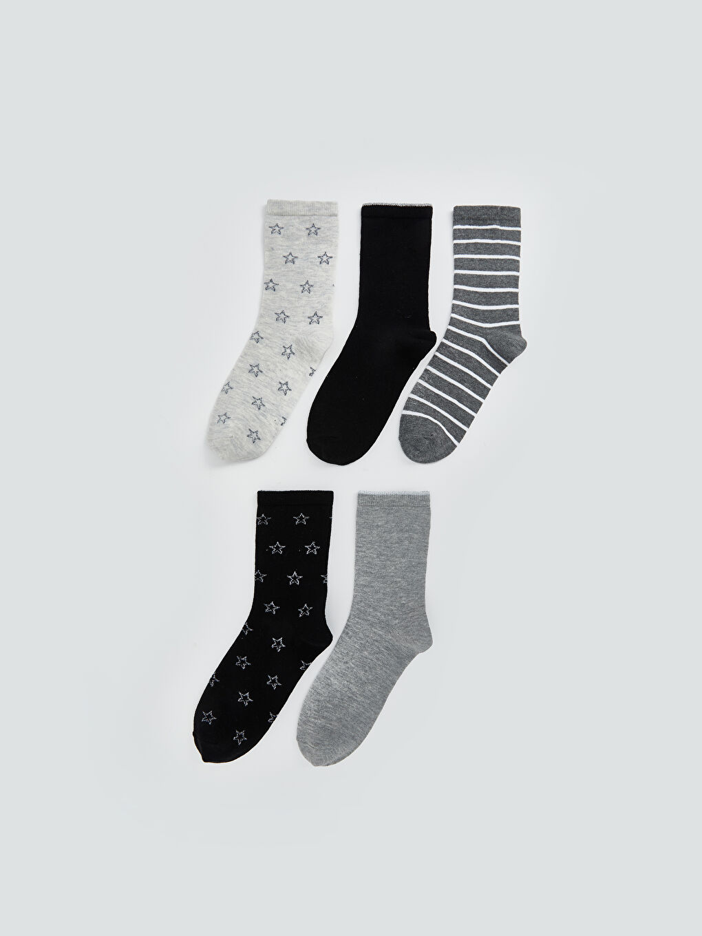 Patterned Women's Ankle Socks 5 Pack -S50691Z8-LAK