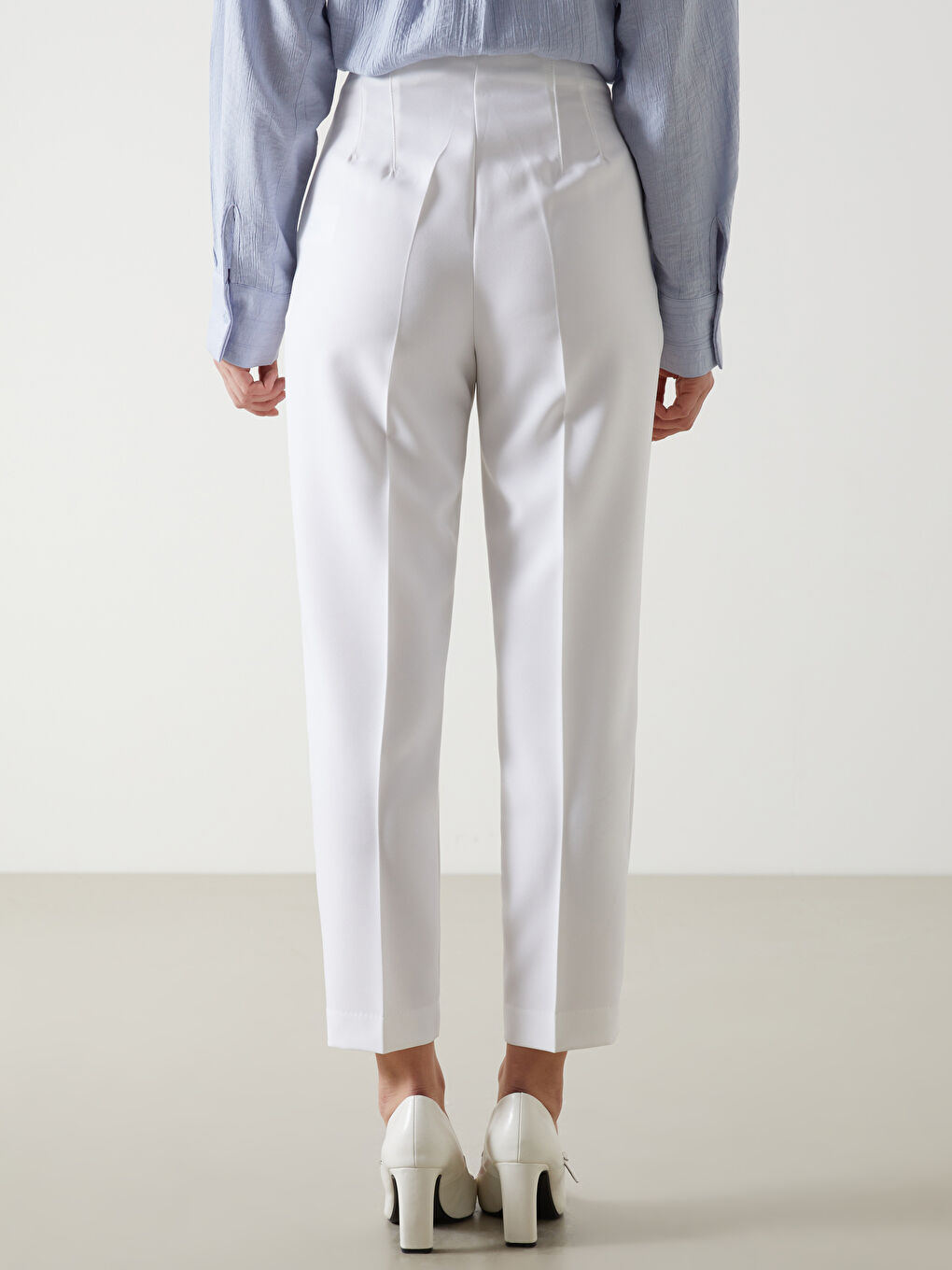 Ekru Havuç Kesim Kadın Pantolon-3