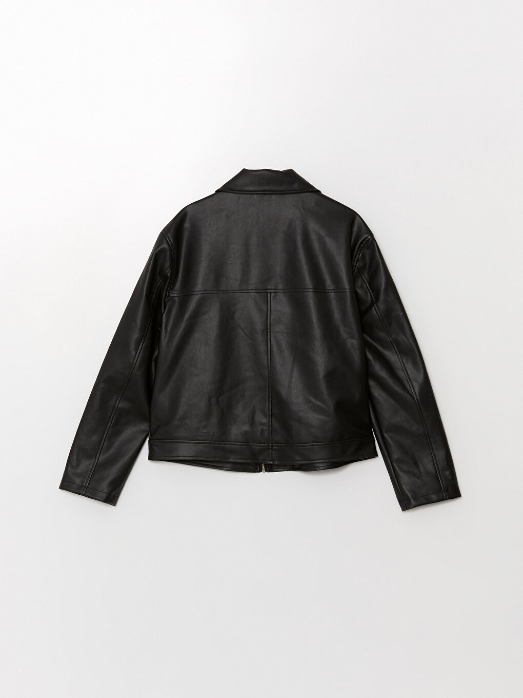 Collared Neck Women's Faux Leather Jacket -S50711Z8-CVL