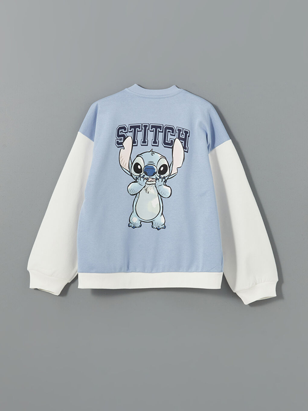 LCW Kids Mavi Stitch Baskılı Kız Çocuk Kalın Kolej Ceket - 2