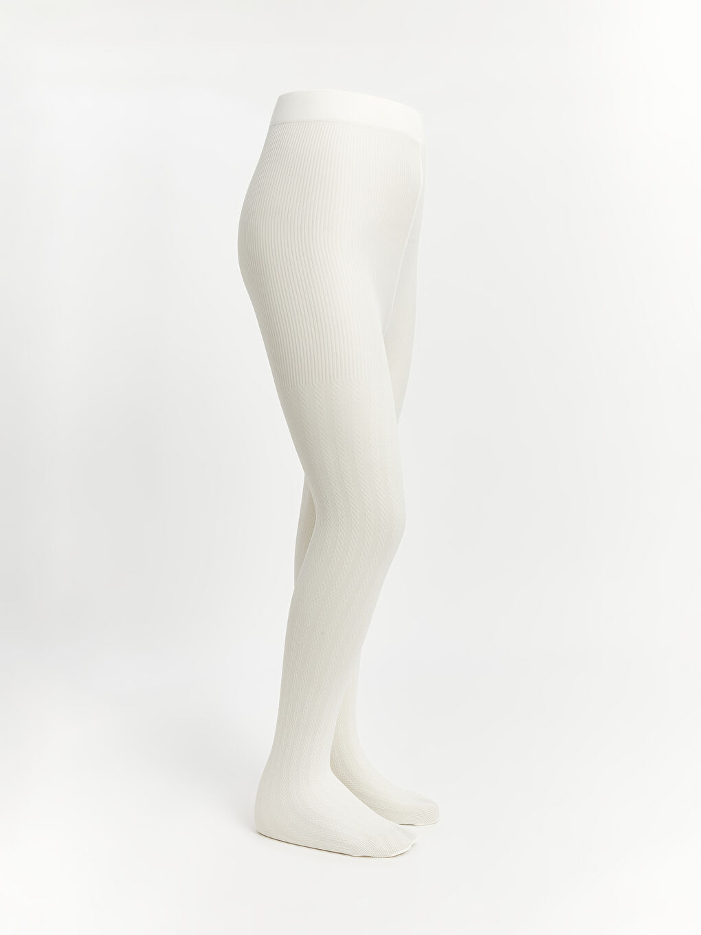 Ekru Desenli Kız Çocuk Külotlu Çorap