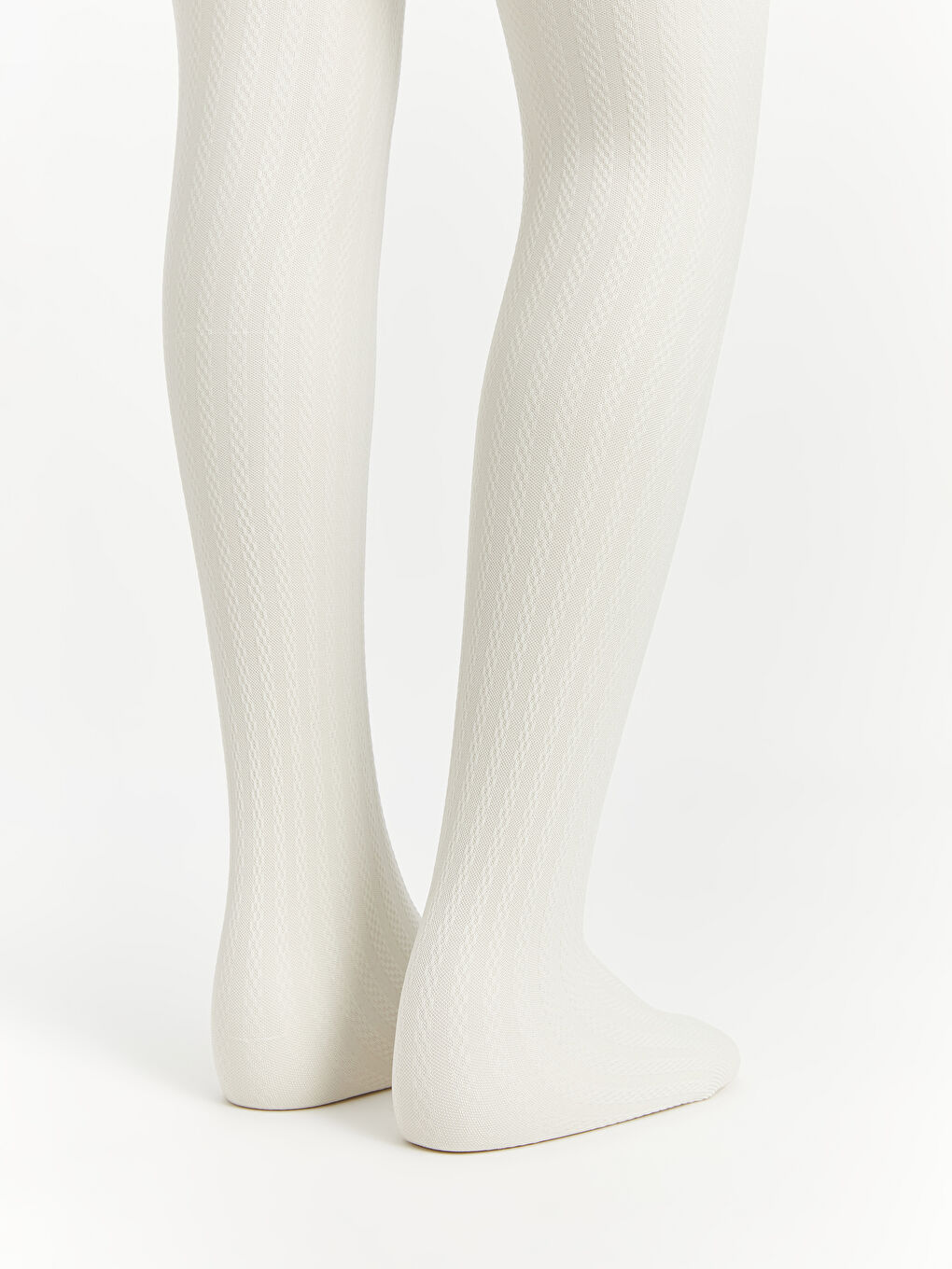 Ekru Desenli Kız Çocuk Külotlu Çorap-1