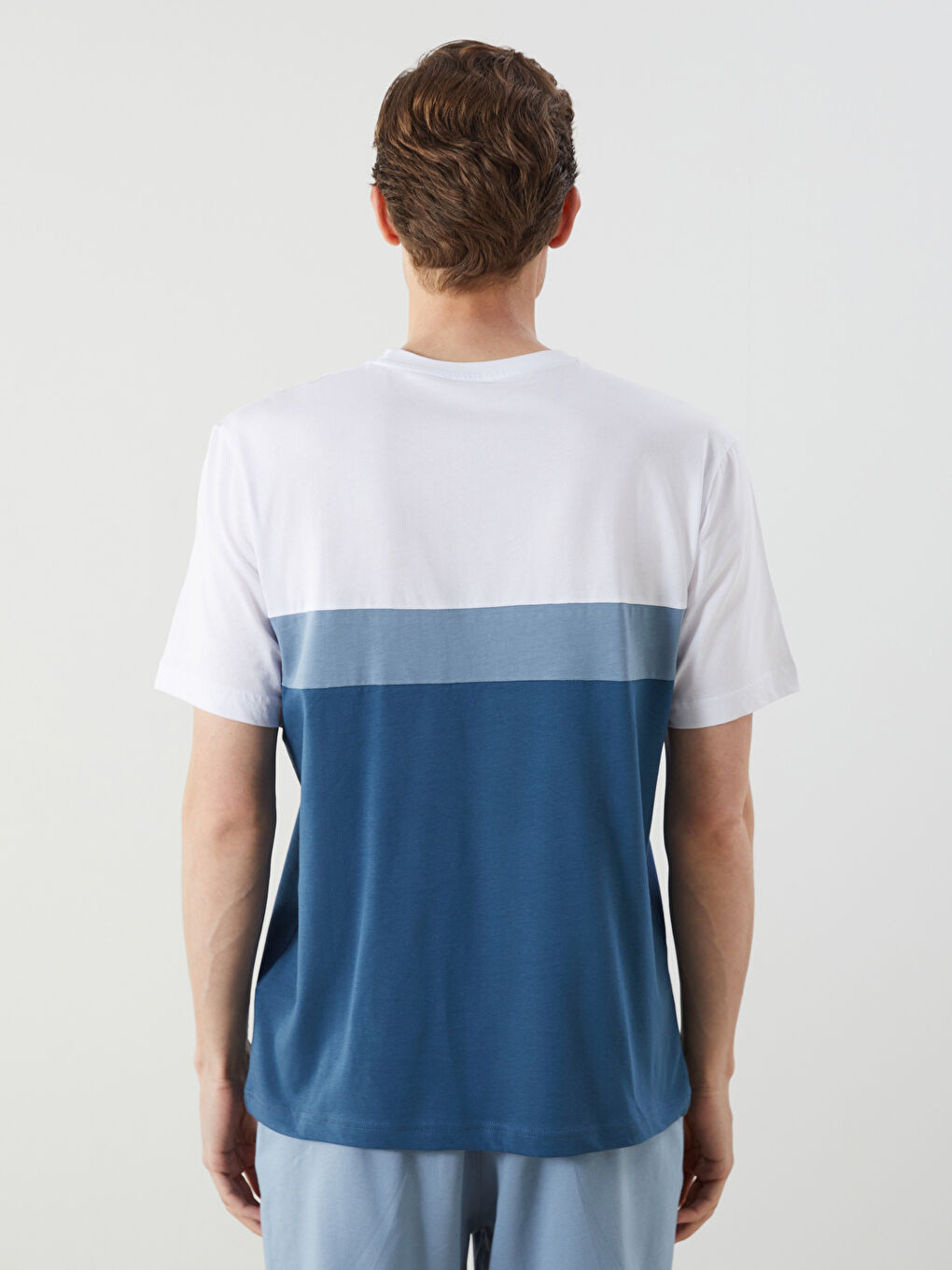 Crew Neck Short Sleeve Color Block Men's T-Shirt -S50769Z8-PJG