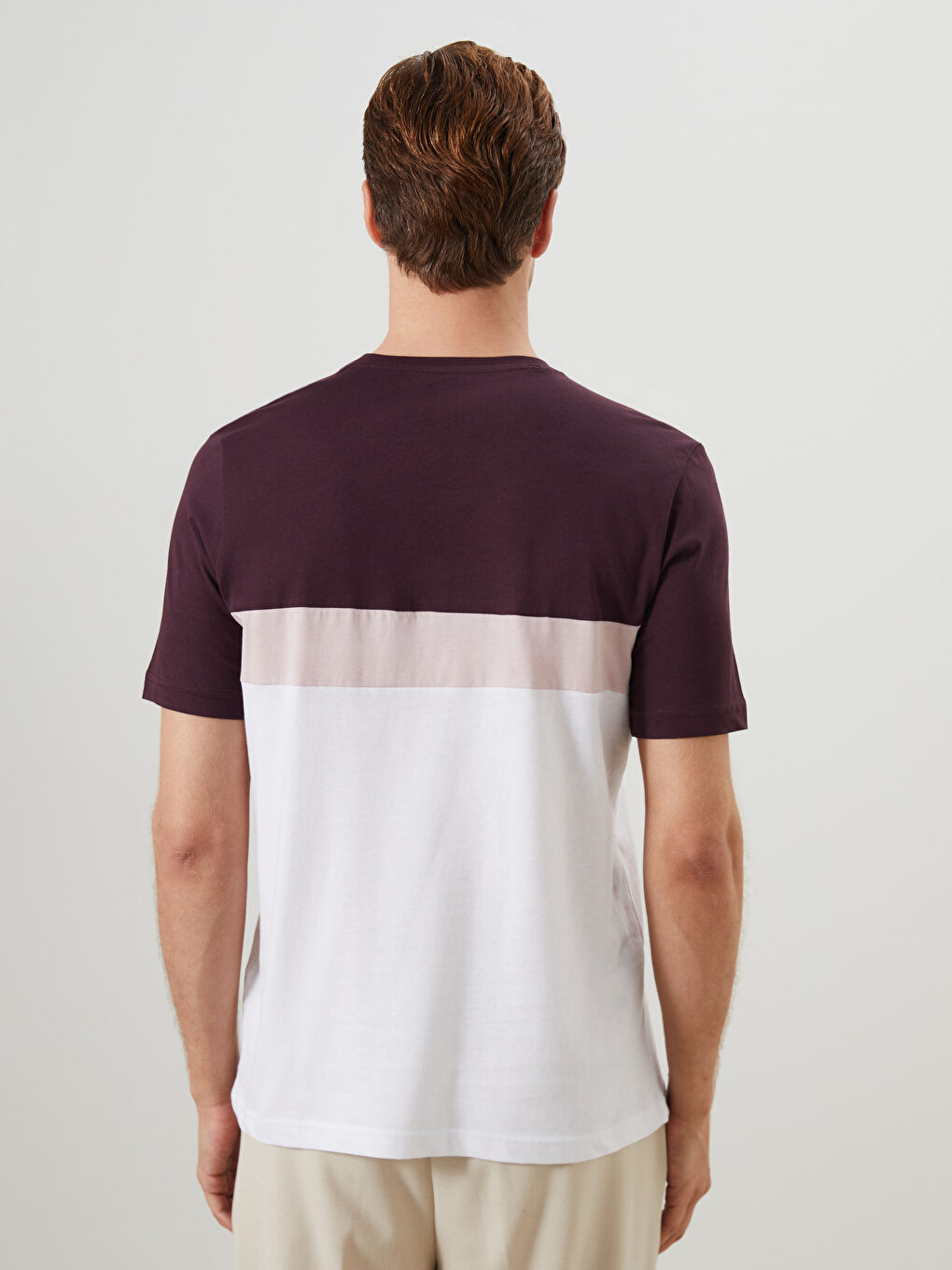 Crew Neck Short Sleeve Color Block Men's T-Shirt -S50769Z8-YHP