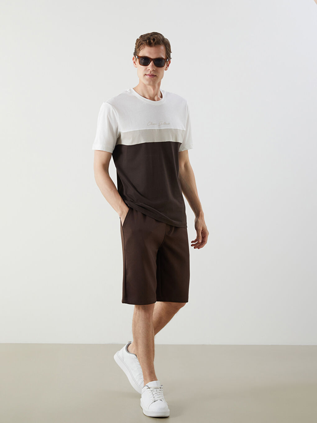 Crew Neck Short Sleeve Color Block Men's T-Shirt -S50769Z8-YKY