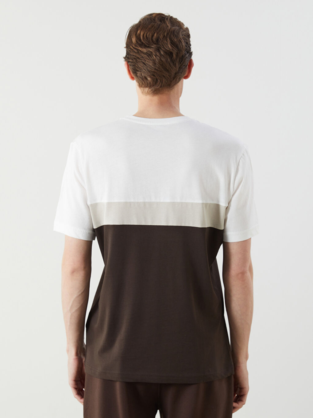 Crew Neck Short Sleeve Color Block Men's T-Shirt -S50769Z8-YKY