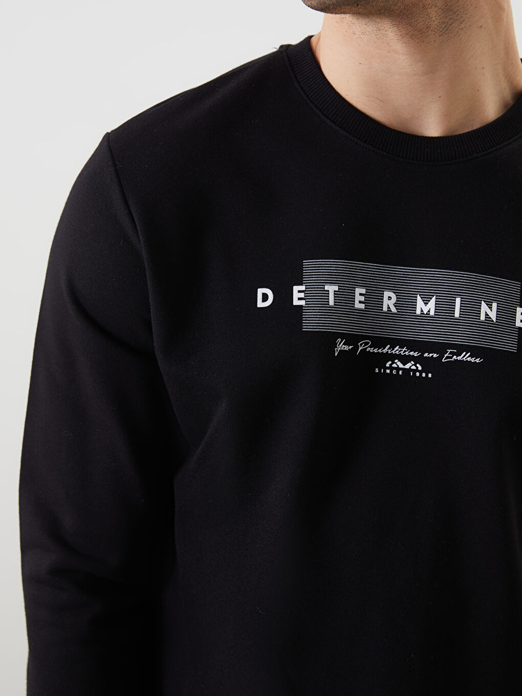 Crew Neck Long Sleeve Printed Men's Sweatshirt -S50777Z8-CVL