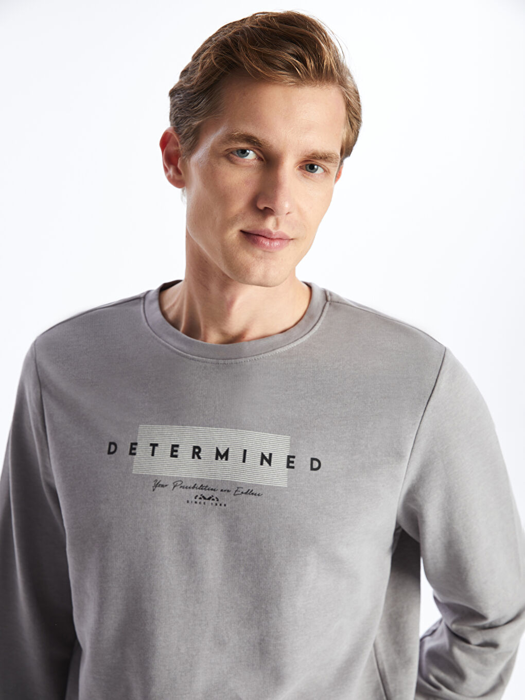 Crew Neck Long Sleeve Printed Men's Sweatshirt -S50777Z8-PVK
