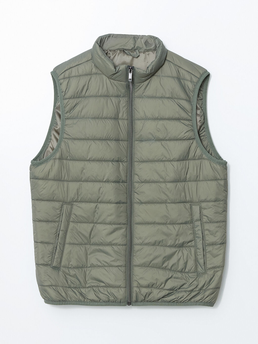 Yeşil Standart Kalıp Dik Yaka Erkek Şişme Yelek-5