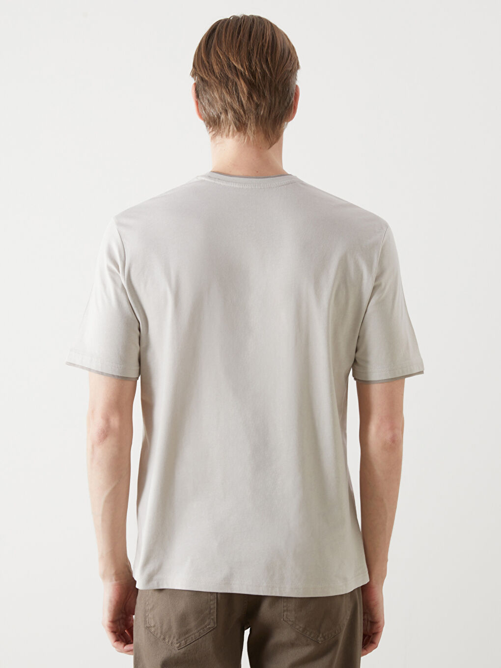 Crew Neck Short Sleeve Printed Combed Cotton Men's T-shirt -S50793Z8-SZT