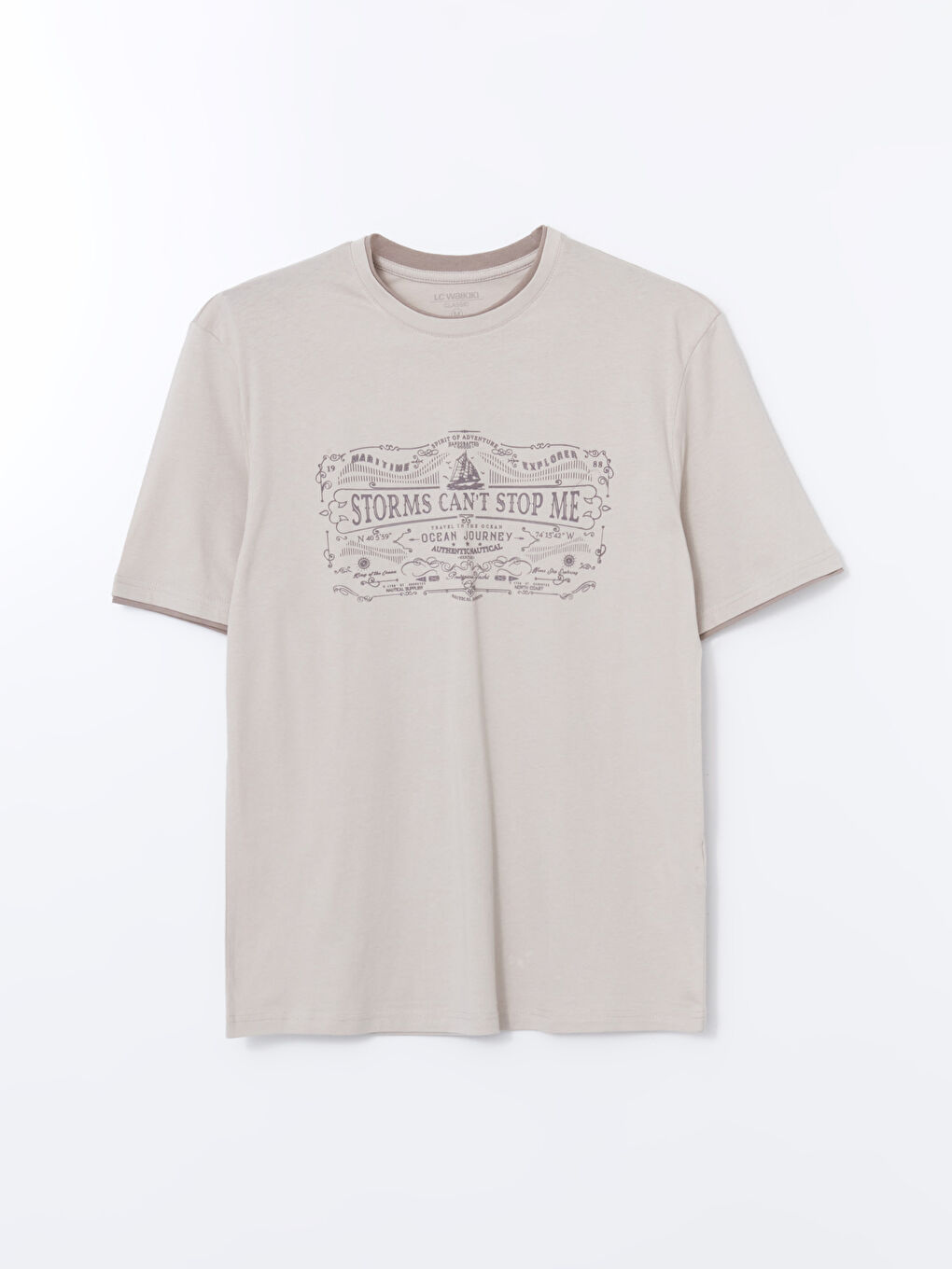 Crew Neck Short Sleeve Printed Combed Cotton Men's T-shirt -S50793Z8-SZT