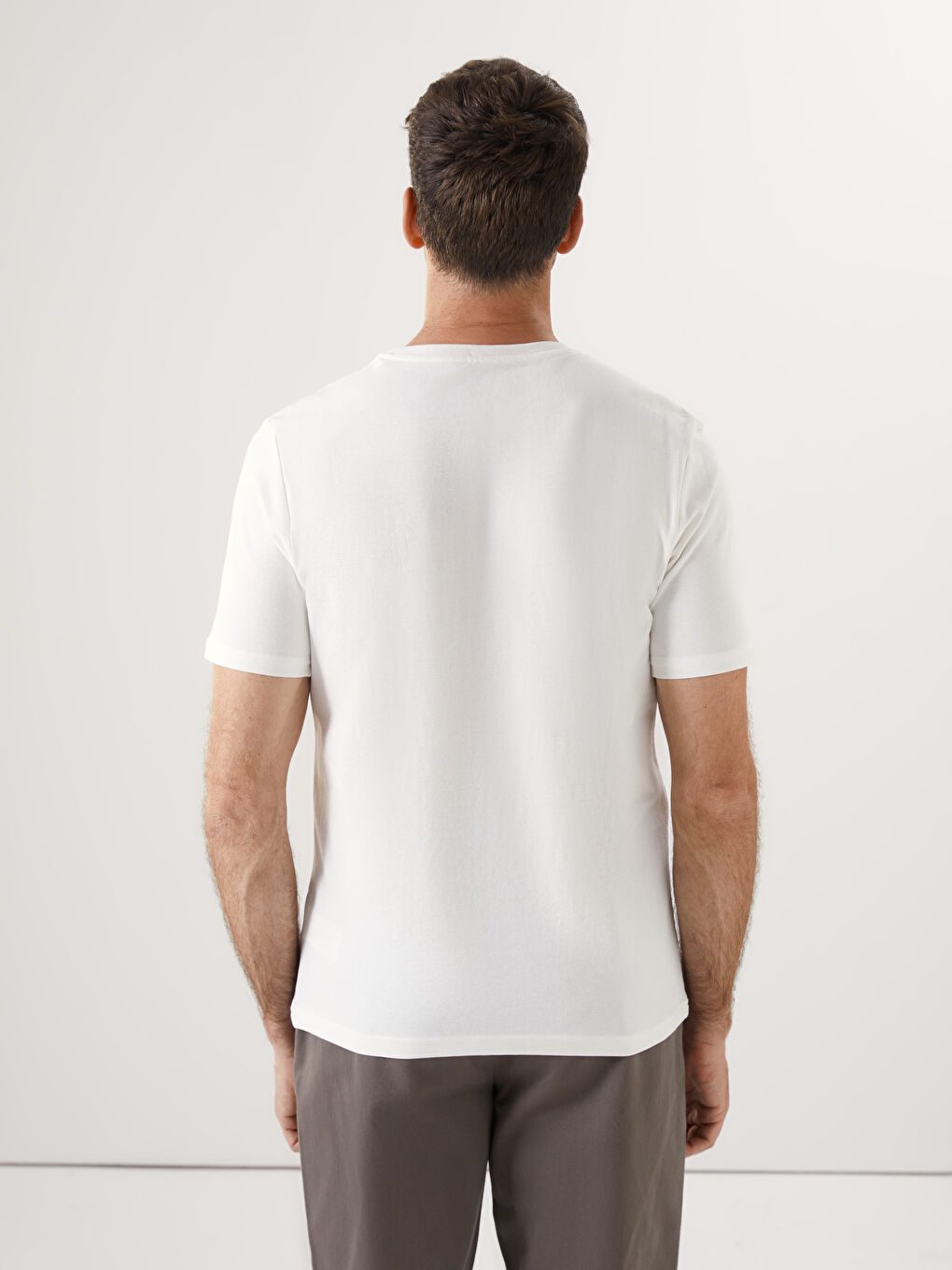 Crew Neck Short Sleeve Printed Pique Men's T-Shirt -S50794Z8-R9J