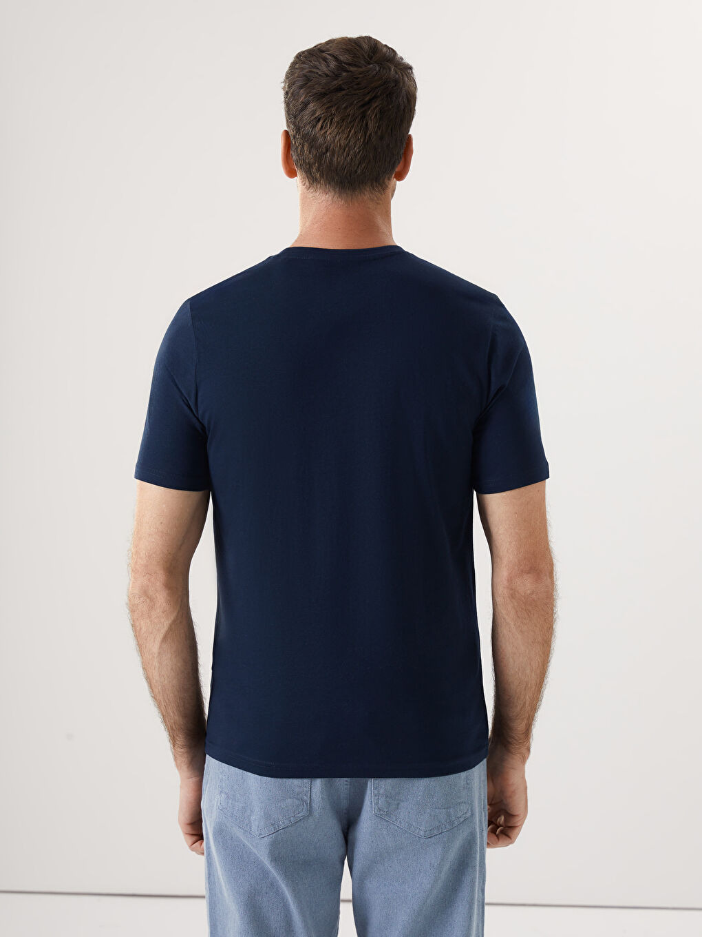 Crew Neck Short Sleeve Printed Combed Cotton Men's T-shirt -S50795Z8-DWP