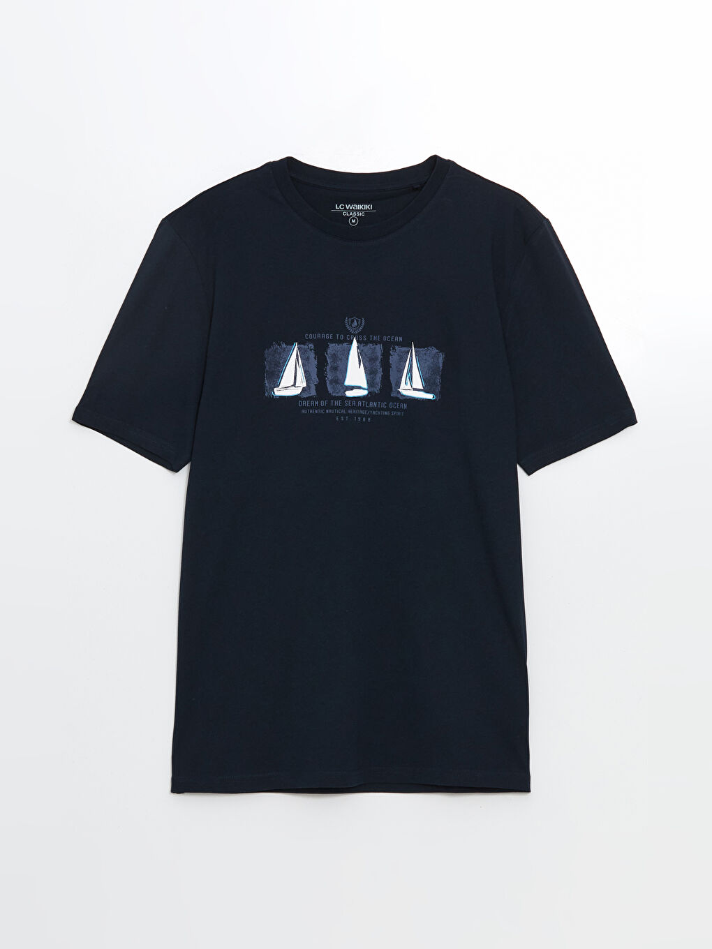 Crew Neck Short Sleeve Printed Combed Cotton Men's T-shirt -S50795Z8-DWP