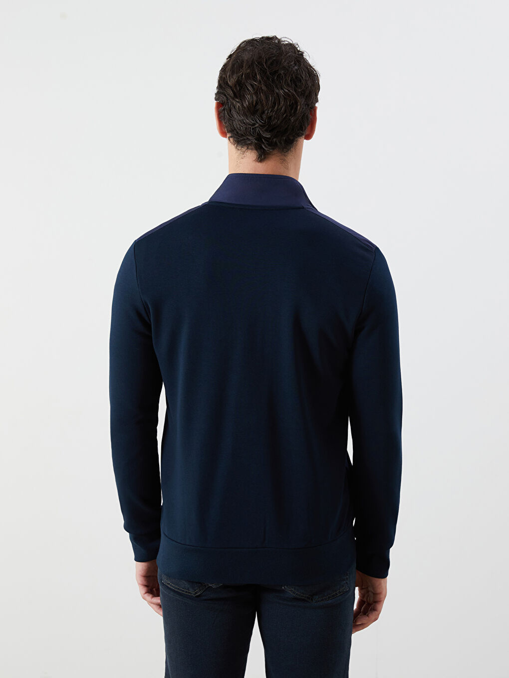 Funnel Neck Long Sleeve Men's Zip-Up Sweatshirt -S50821Z8-RFH