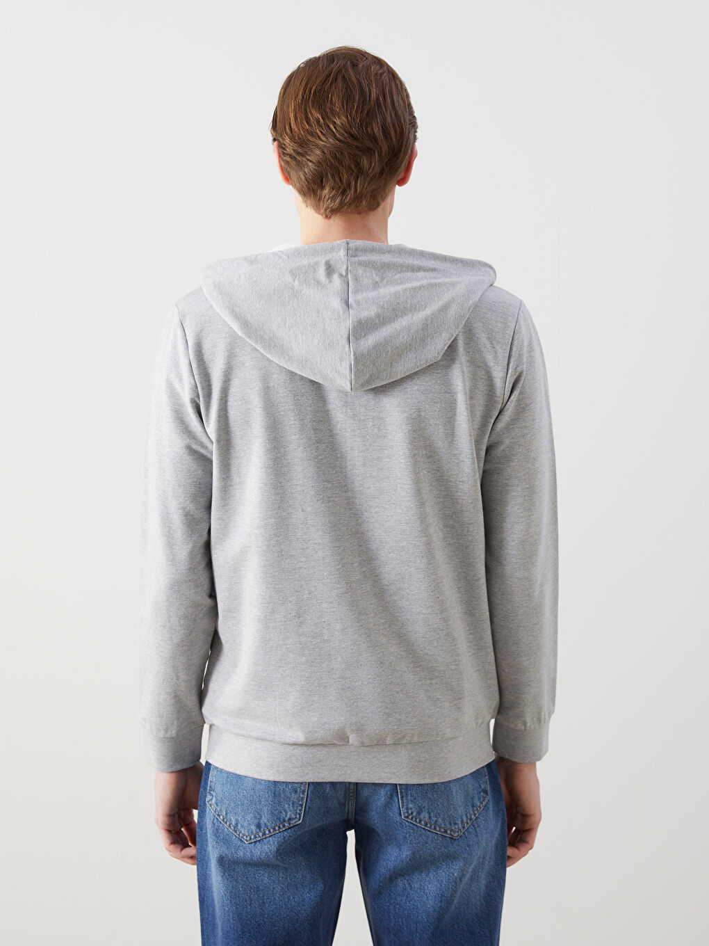Hooded Long Sleeve Men's Zip-Up Sweatshirt -S50824Z8-LAL