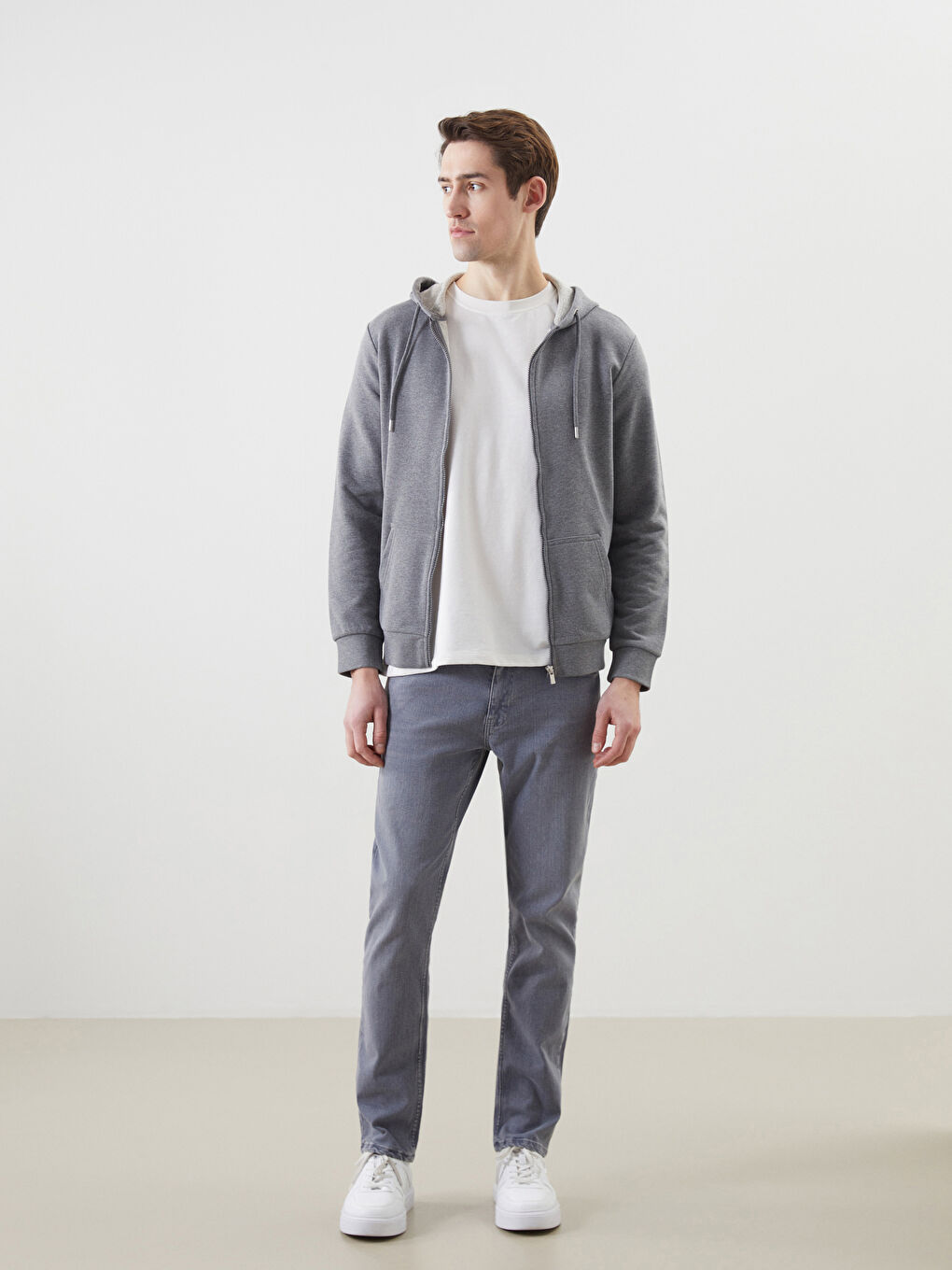 Hooded Long Sleeve Zipper Men's Sweatshirt -S50829Z8-LAL
