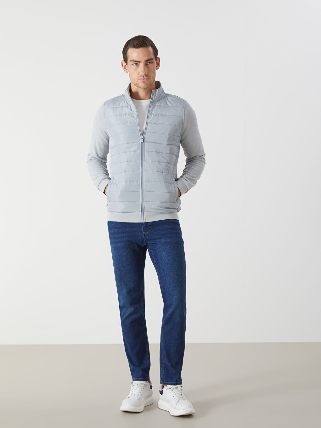 Standard Fit Funnel Neck Men's Coat -S50830Z8-YEG