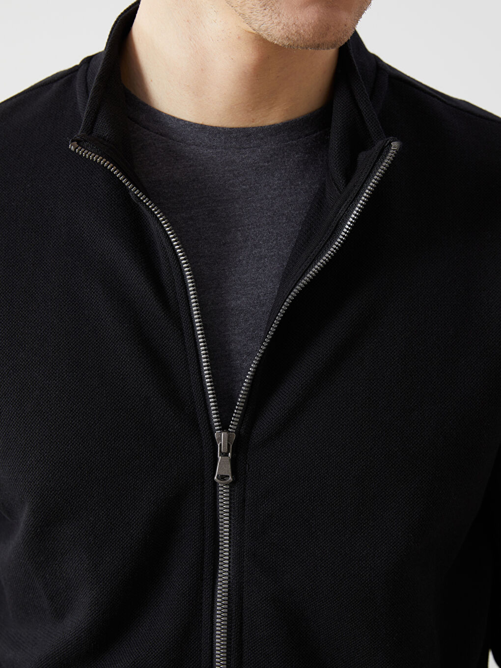 Stand Up Collar Long Sleeve Men's Zippered Sweatshirt -S50831Z8-CVL