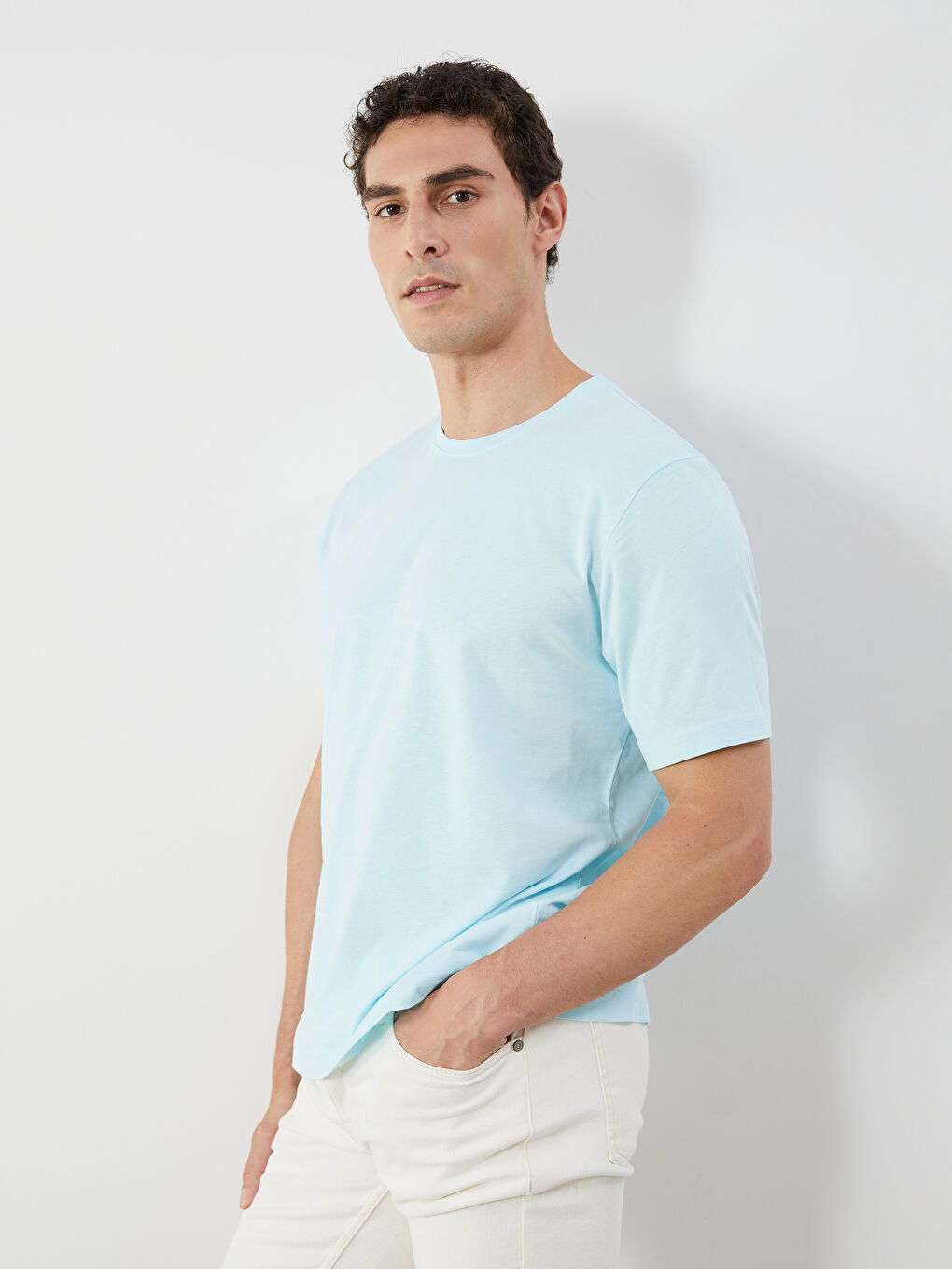 LCWAIKIKI بنەڕەتی تیشێرتی قۆڵ کورت یه‌خه‌ خڕ جێرسی بۆ پیاوان -S50839Z8-KXU