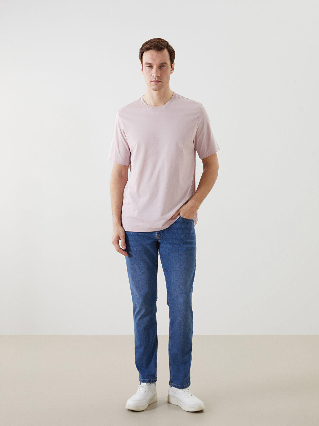 Crew Neck Short Sleeve Combed Cotton Men's T-shirt -S50839Z8-Z2N
