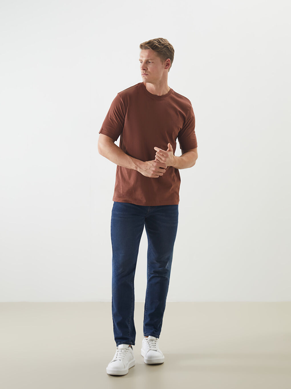 Crew Neck Short Sleeve Combed Cotton Men's T-shirt -S50839Z8-Z4G