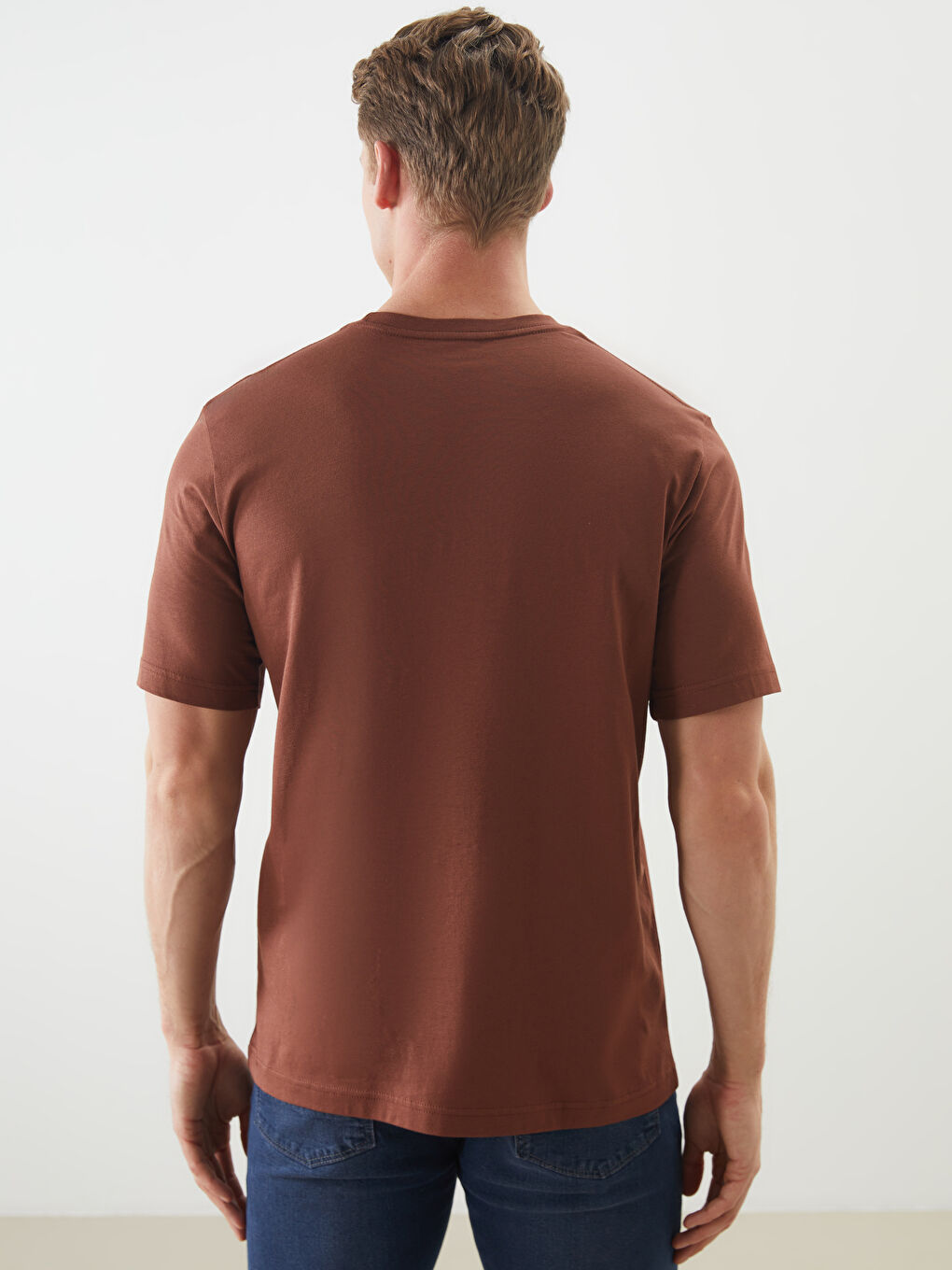 Crew Neck Short Sleeve Combed Cotton Men's T-shirt -S50839Z8-Z4G