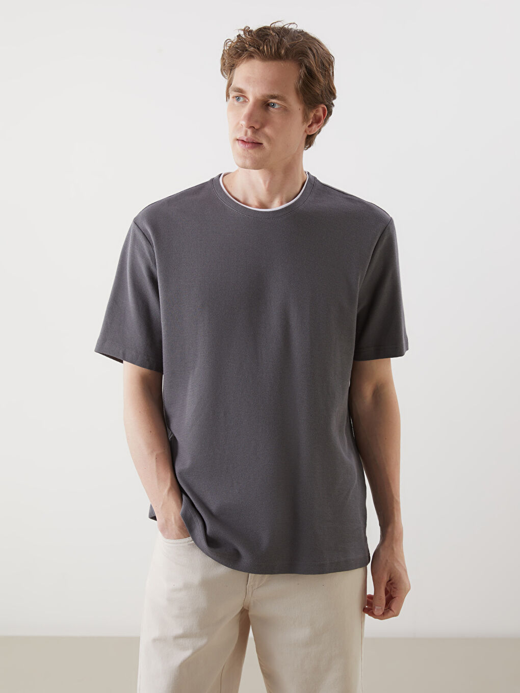 Crew Neck Short Sleeve Men's T-shirt -S50840Z8-YP2