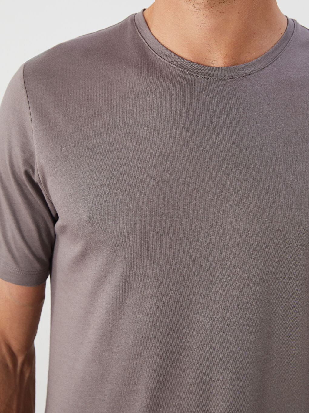 Kahverengi Bisiklet Yaka Penye Erkek Tişört-2