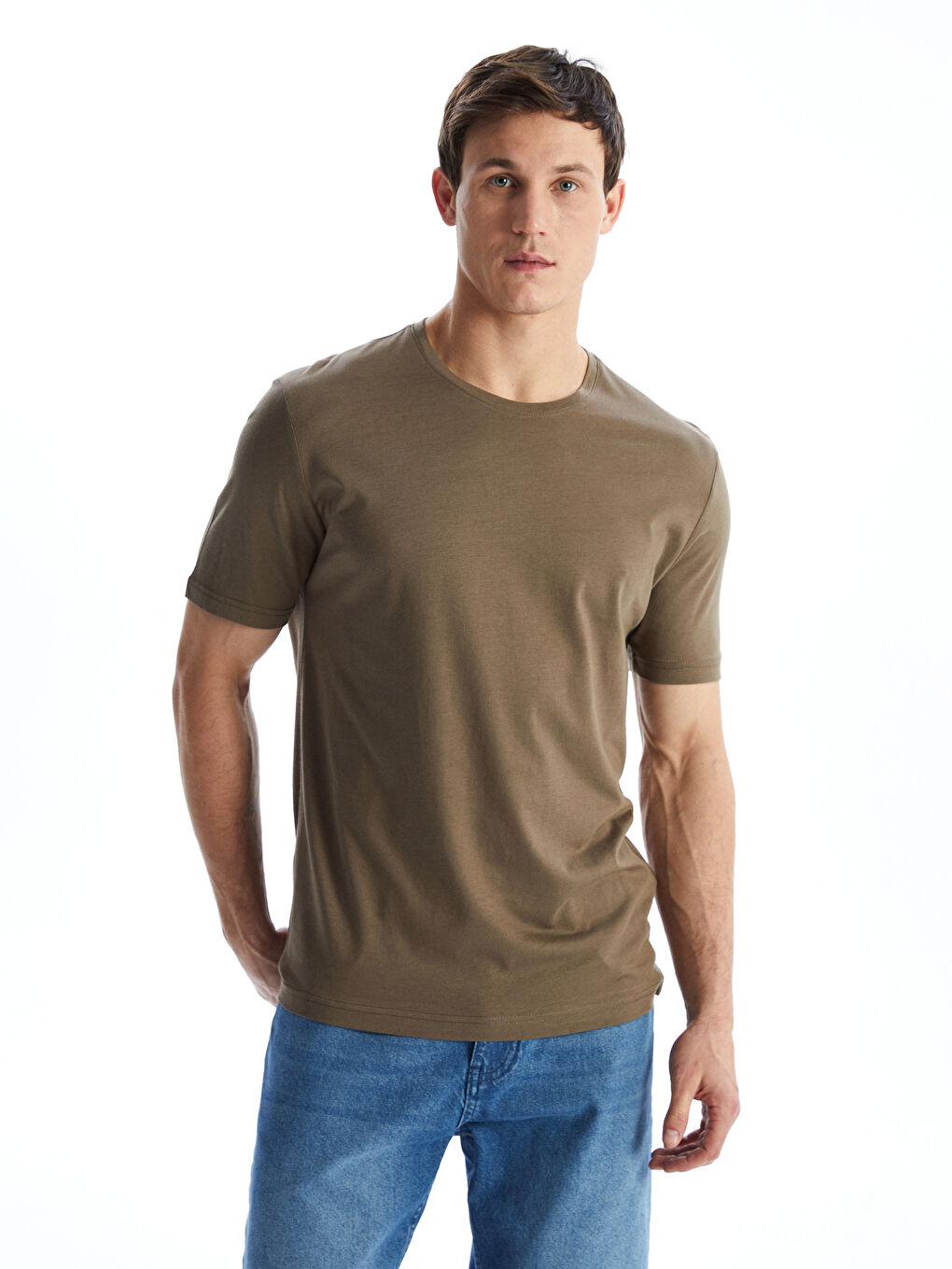 Crew Neck Short Sleeve Combed Cotton Men's T-shirt -S50841Z8-YPJ